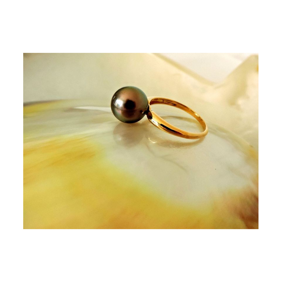 Mehetia - Bague Or Jaune Pour Perle de Tahiti - Ô Perles du Paradis