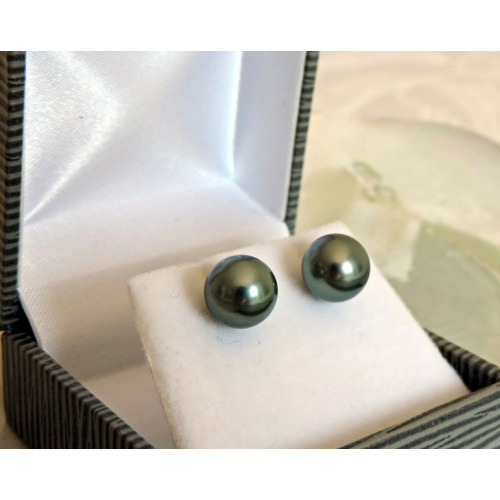 Perles de Pluie - Boucles d'Oreilles Or Blanc et Véritables Perles de Tahiti