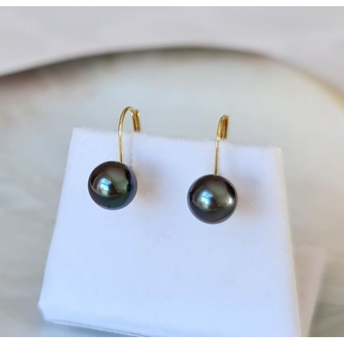 Bulles de Perles - Boucles d'Oreilles en Or Jaune et Perles de Tahiti