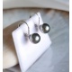 Perles d'Amour - Boucles d'Oreilles en Or Blanc et Véritables Perles de Tahiti