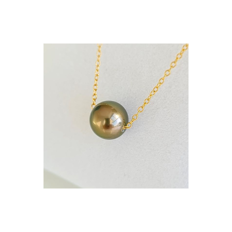 Tetiaroa - Collier Gold filled 14K et Véritable Perle de Tahiti