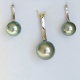 Soleils Verts - Parure Or Blanc 18 carats et Perles de Tahiti
