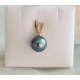 Bleue des Iles - Pendentif Or, Diamants et Véritable Perle de Tahiti