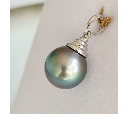 Goutte Sublime - Pendentif en Or Blanc et Véritables Perles de Tahiti
