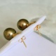 Perles Exquises - Boucles d'Oreilles en Or Jaune et Véritables Perles de Tahiti