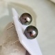 Rimatara - Boucles d'Oreilles Argent Rhodié et Perles de Tahiti