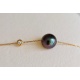 Sublissime - Bracelet Or Jaune, Diamant et Véritable Perle de Tahiti