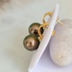 Sublimissimes - Boucles d'Oreilles en Or Jaune et Véritables Perles de Tahiti