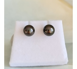 La Vie en Or - Boucles d'Oreilles en Or Jaune et Véritables Perles de Tahiti