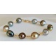 Perles d'Exception - Bracelet en Or Jaune 18 carats et Véritables Perles de Tahiti