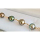 Perles d'Exception - Bracelet en Or Jaune 18 carats et Véritables Perles de Tahiti