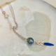 Blue Pearl - Collier Argent Rhodié et Véritable Perle de Tahiti