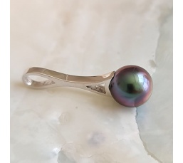 Arutua - Pendentif en Or Blanc et Véritables Perles de Tahiti