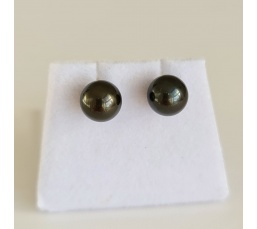 La Vie en Or - Boucles d'Oreilles en Or Jaune et Véritables Perles de Tahiti