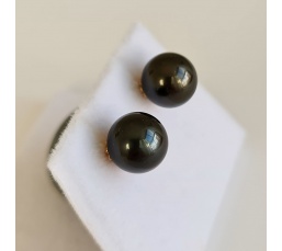 La Vie en Or - Boucles d'Oreilles en Or Jaune et Véritables Perles de Tahiti