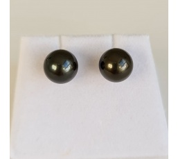 La Vie en Or - Boucles d'Oreilles en Or Jaune et Véritables Perles de Tahiti