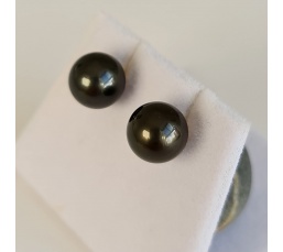 La Vie en Or - Boucles d'Oreilles en Or Jaune et Véritables Perles de Tahiti