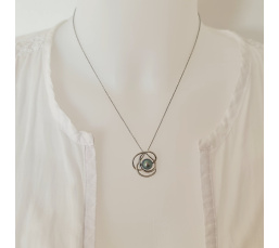 Fleur - Pendentif Argent Rhodié et Véritable Perle de Tahiti