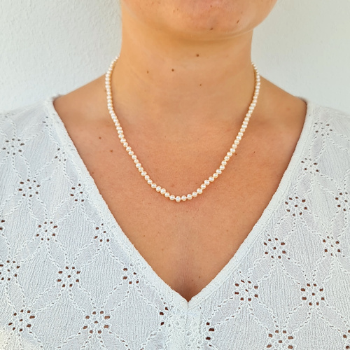 Bonheur - Collier en Véritables Perles d'eau douce et Or