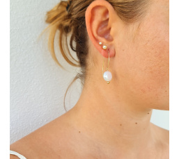 Soleils d'Eté - Boucles d'Oreilles Or Laminé 14 carats et Perles d'Eau Douce