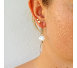 Soleils d'Eté - Boucles d'Oreilles Or Laminé 14 carats et Perles d'Eau Douce