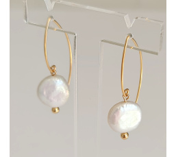 Soleils d'Eté - Boucles d'Oreilles Or Laminé 14 carats et Perles d'Eau Douce