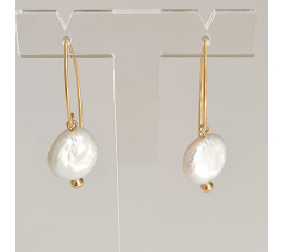 Soleils d'Eté - Boucles d'Oreilles Or Laminé 14 carats et Perles d'Eau Douce