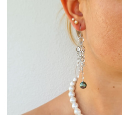 Manava - Boucles d'Oreilles Argent Rhodié et Perles de Tahiti