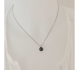 Poerava - Collier Argent rhodié et Véritable Perle de Tahiti