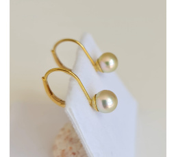Akoyas en Or - Boucles d'Oreilles en Or Jaune et Perles du Japon