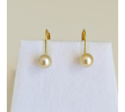 Akoyas en Or - Boucles d'Oreilles en Or Jaune et Perles de Tahiti