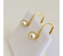 Akoyas en Or - Boucles d'Oreilles en Or Jaune et Perles du Japon