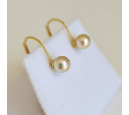 Akoyas en Or - Boucles d'Oreilles en Or Jaune et Perles du Japon