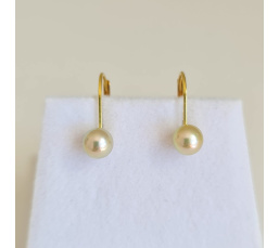 Akoyas en Or - Boucles d'Oreilles en Or Jaune et Perles du Japon