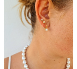 Akoyas en Or - Boucles d'Oreilles en Or Jaune et Perles du Japon