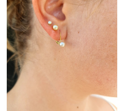 Akoyas en Or - Boucles d'Oreilles en Or Jaune et Perles du Japon