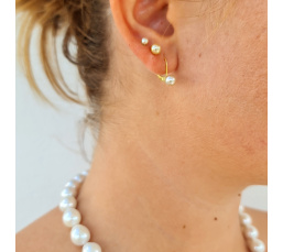 Akoyas en Or - Boucles d'Oreilles en Or Jaune et Perles du Japon