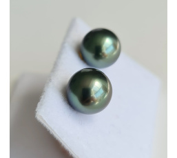 La Vie en Or - Boucles d'Oreilles en Or Jaune et Véritables Perles de Tahiti