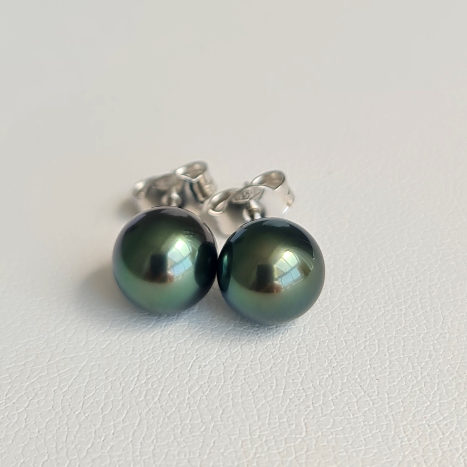 Perles de Pluie - Boucles d'Oreilles Or Blanc et Véritables Perles de Tahiti