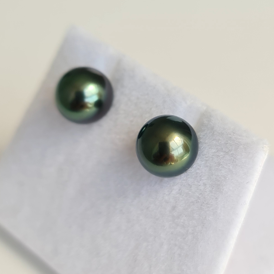 Perles de Pluie - Boucles d'Oreilles Or Blanc et Véritables Perles de Tahiti