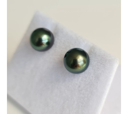 Perles de Pluie - Boucles d'Oreilles Or Blanc et Véritables Perles de Tahiti