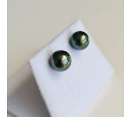 Perles de Pluie - Boucles d'Oreilles Or Blanc et Véritables Perles de Tahiti