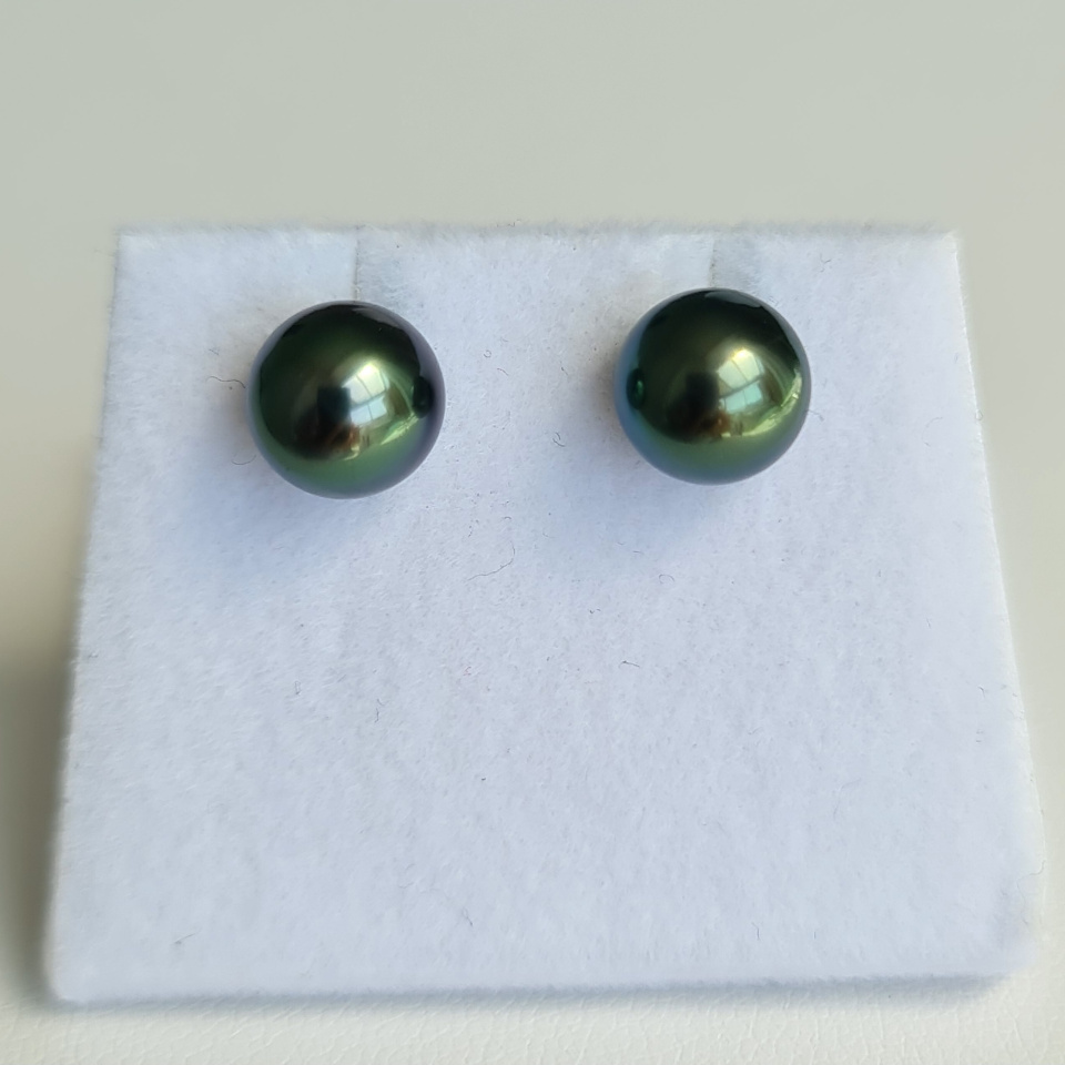 Perles de Pluie - Boucles d'Oreilles Or Blanc et Véritables Perles de Tahiti