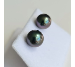 Perles de Pluie - Boucles d'Oreilles Or Blanc et Véritables Perles de Tahiti