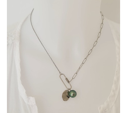 Poema - Collier Argent rhodié et Perle de Tahiti d'exception