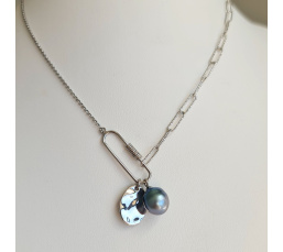 Poema - Collier Argent rhodié et Perle de Tahiti d'exception
