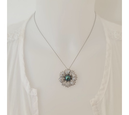 Kanalei - Pendentif/Broche Argent Rhodié et Perle de Tahiti d'exception