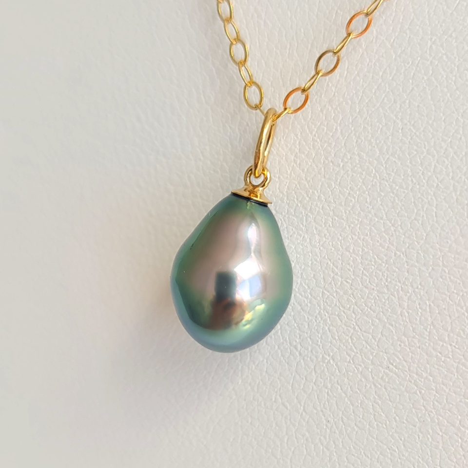 Anabella - Collier or laminé 14 carats et Véritable Perle de Tahiti