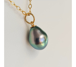 Anabella - Collier or laminé 14 carats et Véritable Perle de Tahiti