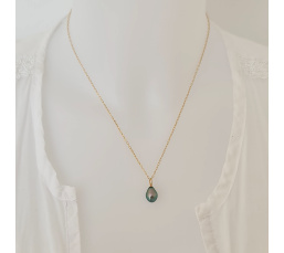 Anabella - Collier or laminé 14 carats et Véritable Perle de Tahiti
